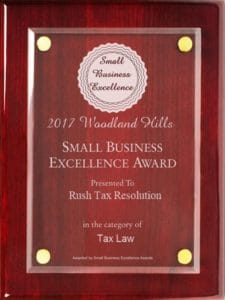 Rush Tax Resolution Business Excellence Award