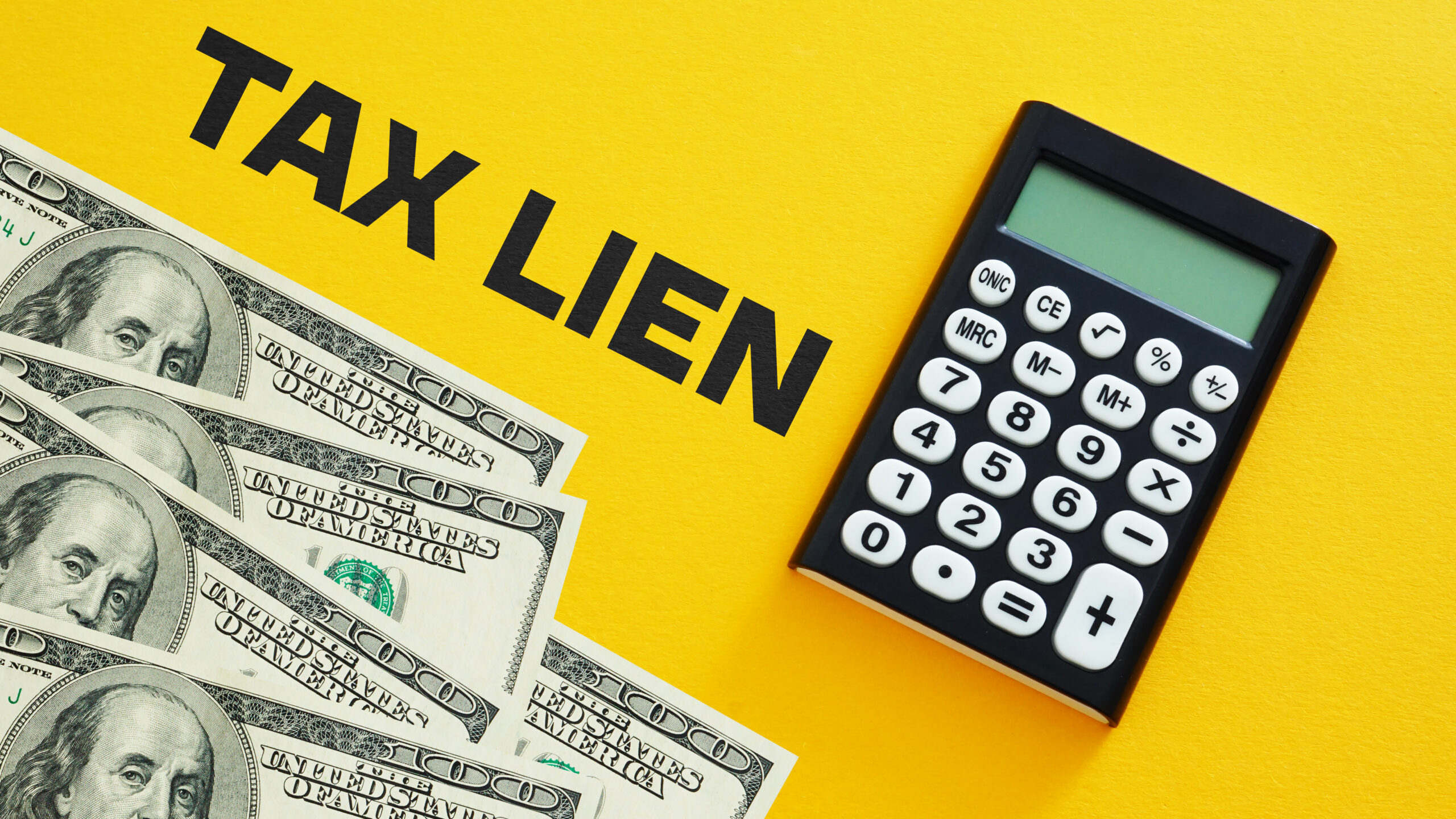 Tax lien is shown using the text